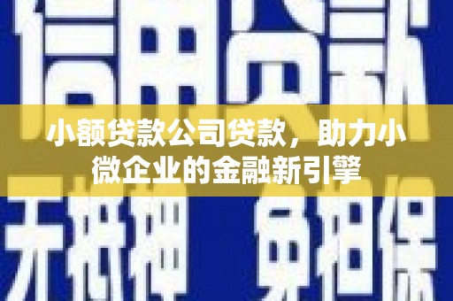 息烽小额贷款公司贷款，助力小微企业的金融新引擎