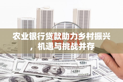 息烽农业银行贷款助力乡村振兴，机遇与挑战并存